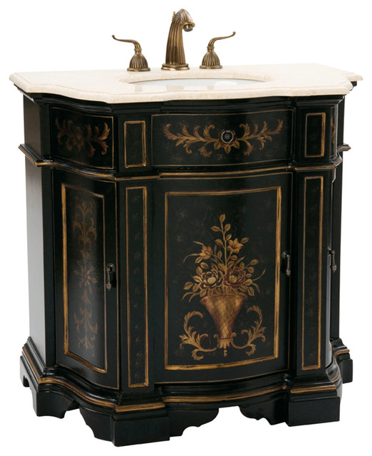 ... Black Single Bath Vanity victorian-bathroom-vanities-and-sink-consoles